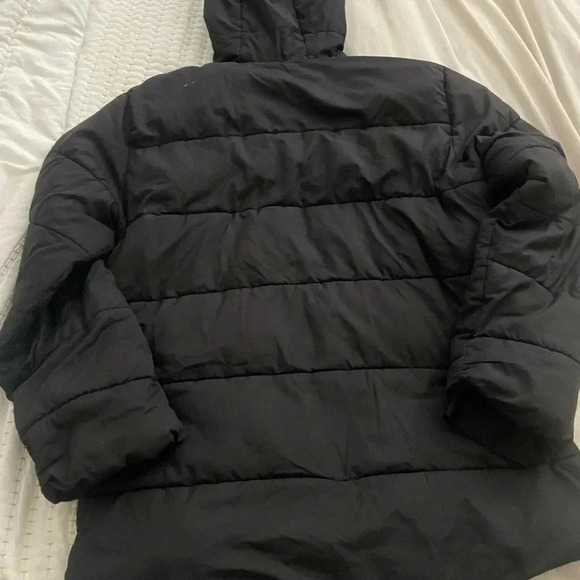 Black Puffer Jacket with Hood - Picture 5 of 7